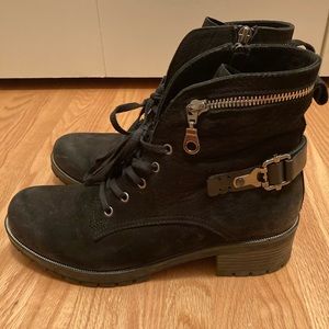 Suede Black Boots